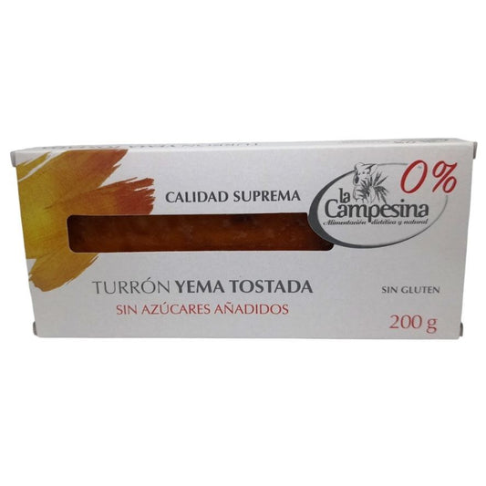 Turron Yema Tostada SinAzucar SinGluten 200g La Campesina