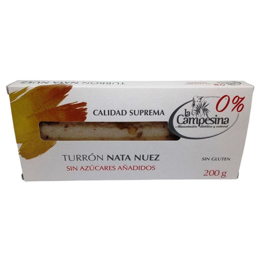 Turron Nata Nuez SinAzucar SinGluten 200g La Campesina