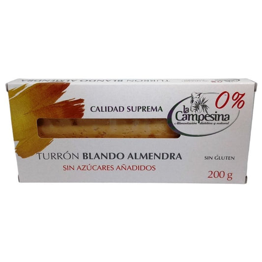Turron Blando Almendra SinAzucar SinGluten 200g La Campesina