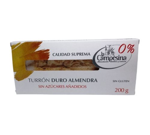 Turron Duro Almendra SinAzucar SinGluten 200g La Campesina