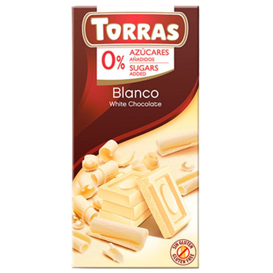 Chocolate Blanco con Maltitol SinGluten SinAzucar 75g Torra