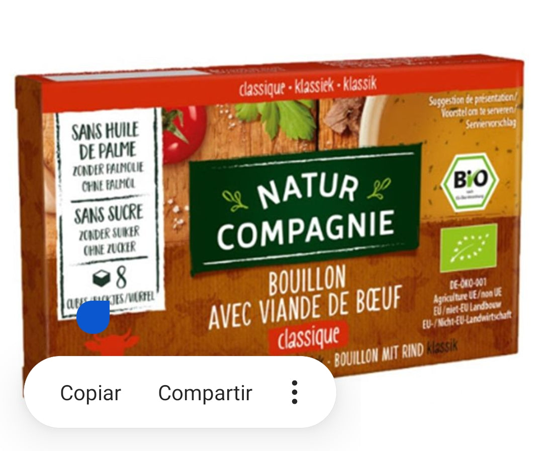 Organic beef broth tablets 80g Natur Compagnie