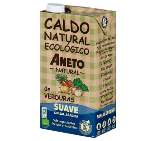 Caldo Suave de Verduras SinGluten Eco 1L Aneto