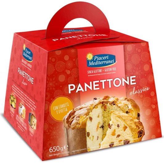 Panetone Con Fruta Escarchada SinGluten 650gr Piaceri Mediterranei