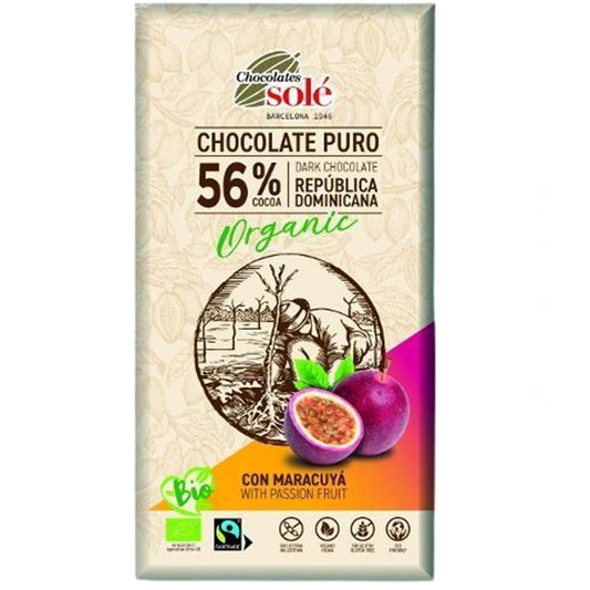 Chocolate Negro 56% Maracuya Eco Chocolates Sole