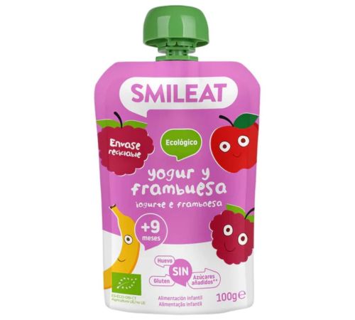 Bebible Yogur y Frambuesa 9M Eco 100g Smileat