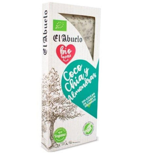 Turron Coco Chia y Almendras Eco Vegan SinGluten 200g El Abuelo