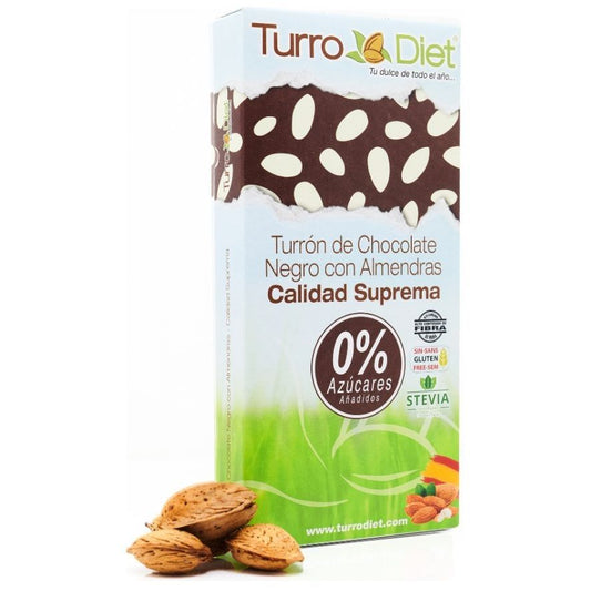 Turron de Chocolate y Almendras SinAzucar SinGluten 150g Turro Diet