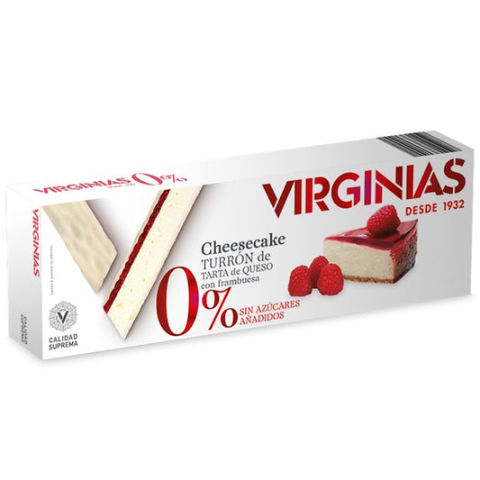 Virginias Sugar-Free Raspberry Cheesecake Turron 250g